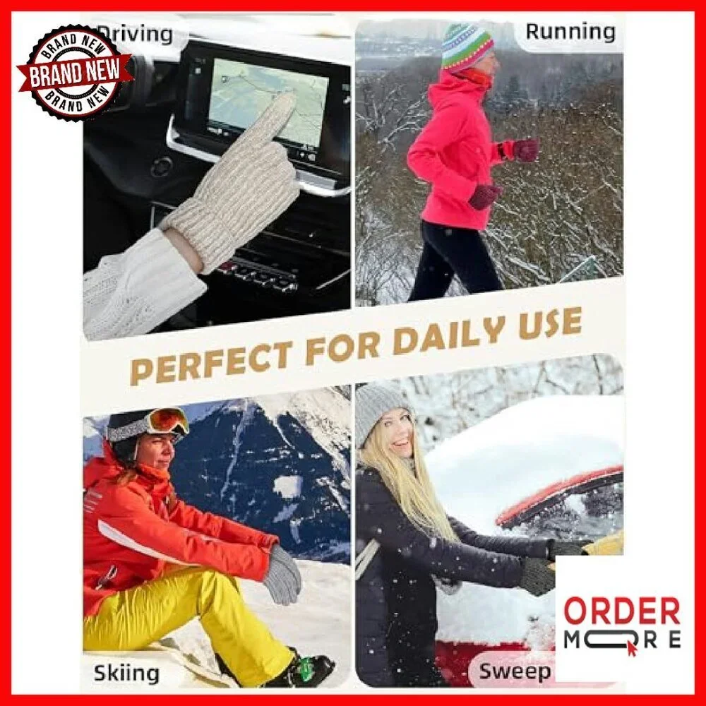 Women's Fleece Lined Touchscreen Winter Gloves - Chenille Warm